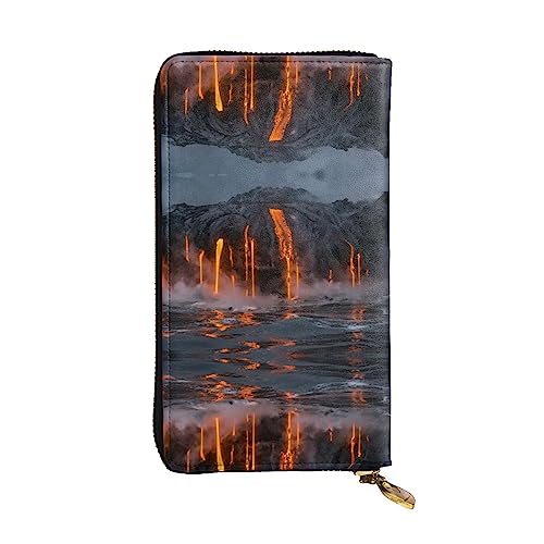 TEMKIN Kilauea Volcano Bedruckte Damen Geldbörse, Herren Reißverschluss Clutch mit Kartenfach Große Kapazität Kartenetui, Kilauea Volcano, Einheitsgröße von TEMKIN