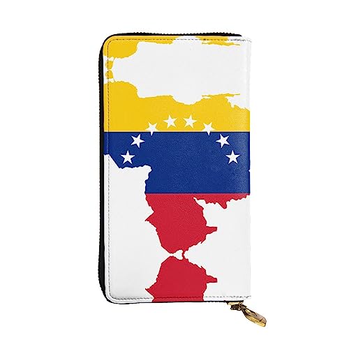 TEMKIN Meerschweinchen Bedruckte Damen Geldbörse, Herren Reißverschluss Clutch mit Kartenfach Große Kapazität Kartenetui, Flagge Venezuela, Einheitsgröße von TEMKIN