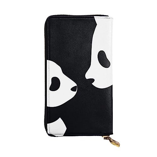 TEMKIN Schöne Blumen-bedruckte Damen-Geldbörse, Herren-Reißverschluss-Clutch mit Kartenschlitzen, großes Fassungsvermögen, Kartenetui, Panda-Tier, Einheitsgröße von TEMKIN