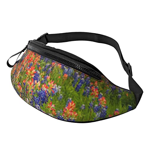 Texas Bluebonnets Scenery Umhängetasche für Herren und Damen, verstellbar, modisch, Sport-Brusttasche, Schwarz, Einheitsgröße, Schwarz , Einheitsgröße von TEMKIN