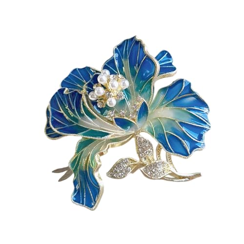 3. Anstecknadel mit kultureller Blumen-Kristall-Anstecknadel aus Legierung, Schmuck für Modegeschenke und den täglichen Gebrauch, Legierungsnadel, Einheitsgröße, Wie beschrieben von TEMOOUES