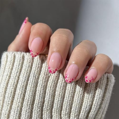 Amond Nails Tips Falsche Nägel Kleber On Press Künstliche False für Frauen Mädchen Geschenk Mandel künstliche Nägel von TEMOOUES