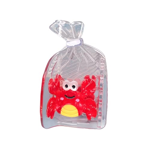 Einzigartige Haarspange mit Meeresmotiv und schwimmenden Flaschenkrabben und Seestern-Design, praktisches Acetat-Accessoire für Damen, Acetat-Clip-Set von TEMOOUES