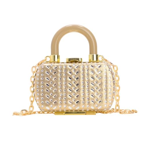 Elegante kleine Umhängetasche mit Strasssteinen für Damen, Hochzeits-Geldbörse, Braut-Handtasche mit abnehmbarer Kette, Hochzeits-Geldbörse von TEMOOUES