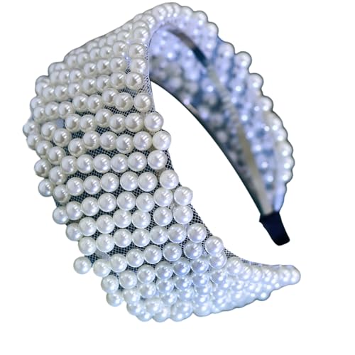 Handgefertigter Strass-Haarreif mit Perlen, bequemer Haarreif für Mädchen, Hochzeit und Party, sieht bequem aus von TEMOOUES