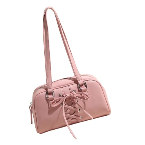 Modische Ballett-Schultertasche mit geräumigem Innenraum und Schleifen zum Binden von Unterarmtaschen für moderne Stadt, modische Studententasche, a, One Size von TEMOOUES