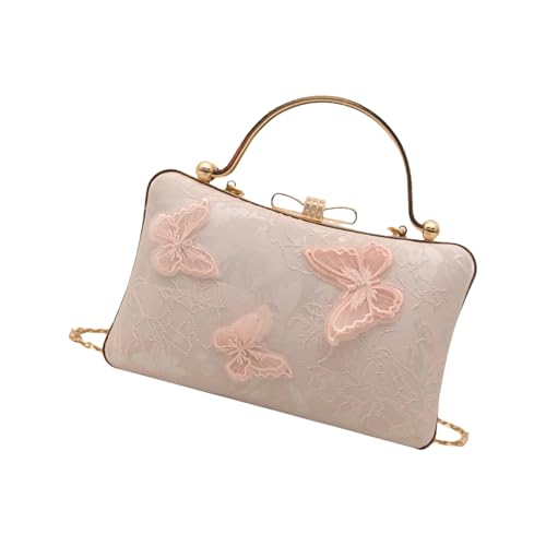 Retro-Umhängetasche im chinesischen Stil, bestickt, Abend-Clutches, Geldbörsen mit Schnalle, Handtasche, chinesische Umhängetasche, a, One Size von TEMOOUES