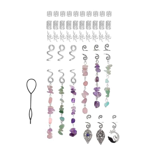 TEMOOUES Auffälliger Metall-Dreadlock-Federclip, Haarschmuck, Haarteile, Ornament für einzigartige Frisuren und Modeliebhaber von TEMOOUES