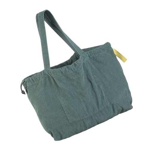 TEMOOUES Damen Retro Cord Umhängetasche mit geräumiger Handtasche zum Pendeln Einkaufen oder Reisen im stilvollen koreanischen Look Modische Damenhandtasche, grün, One Size von TEMOOUES