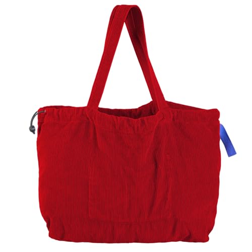 TEMOOUES Damen Retro Cord Umhängetasche mit geräumiger Handtasche zum Pendeln Einkaufen oder Reisen im stilvollen koreanischen Look Modische Damenhandtasche, rot, One Size von TEMOOUES