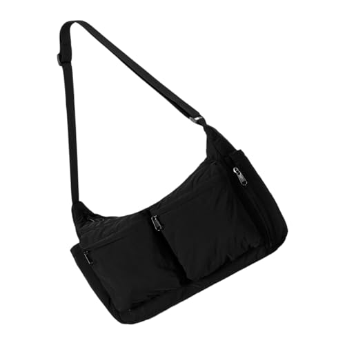 TEMOOUES Damen-Umhängetasche, geräumig, mehrere Taschen, modische Handtasche mit Tragegriff oben, mehrere Taschen, Schwarz , One Size von TEMOOUES