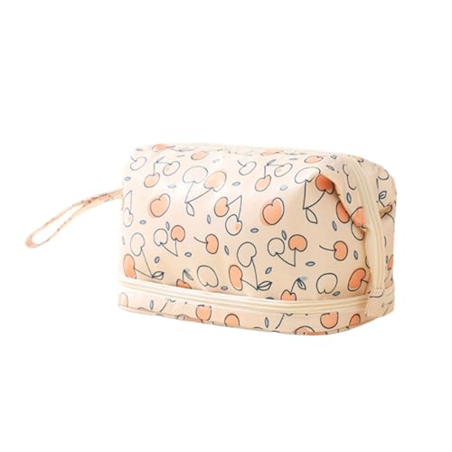 TEMOOUES Doppellagige Make-up-Tasche für Damen mit einzigartigen Blumen-Designs, Kosmetiktasche, Aufbewahrung organisiert für den täglichen Pendler, 1 von TEMOOUES