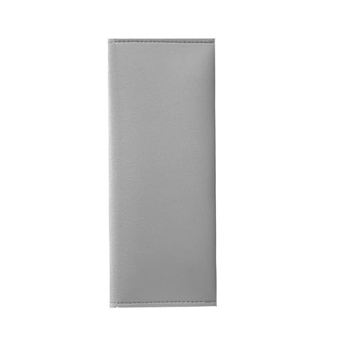 TEMOOUES Doppelschichtiges Federmäppchen, großes Fassungsvermögen, Leder-Bleistift-Box, Schule, Bürobedarf, Leder-Organizer-Box, grau von TEMOOUES