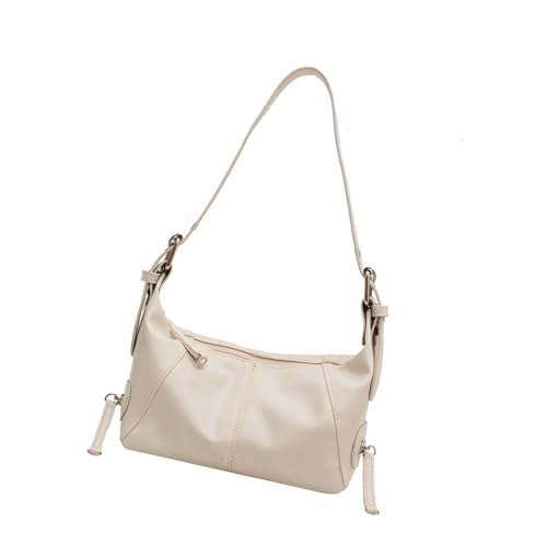 TEMOOUES Einfarbige Achseltasche für Damen und Mädchen, stilvolle Pendlertasche, Retro-Schultertasche, PU-Leder, Unterarmeinkauf, Achselhöhle, einfarbig, Handtasche, passend zu Schultern, Unterarm von TEMOOUES