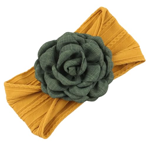 TEMOOUES Elastisches Haarband für Babys, Mädchen, Kopfschmuck, Haarband mit floralem Akzent, für den täglichen Gebrauch und besondere Anlässe von TEMOOUES