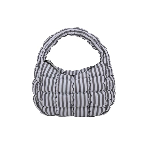 TEMOOUES Gesteppte Cloud Bag Puffer Nylon Handtasche leicht und tragbar Tragegriff oben Taschen mit Reißverschluss für Damen Accessoire, Schwarz , One Size TEMOOUES Gesteppte Cloud Bag Puffer Nylon Handtasche leicht und tragbar Tragegriff oben Taschen mit Reißverschluss für Damen Accessoire, Schwarz , One Size von TEMOOUES