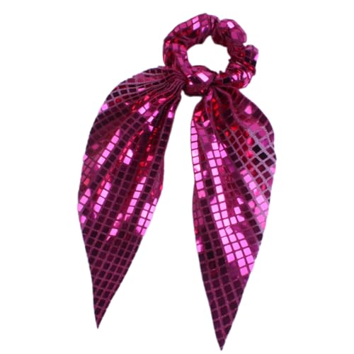 TEMOOUES Glitzernder Pailletten-Pferdeschwanz-Halter, Haargummi für Frauen, einzigartiges Haarstyling-Accessoire für Musikfestival, den täglichen Gebrauch von TEMOOUES