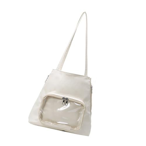 TEMOOUES Itabag Schultertasche Fashion Handtasche Satchel Geldbörse Anime Display für Schule Cosplay Party Itabag Toted Rucksack Pins Display Rucksack mit Einsätzen, weiß, One Size von TEMOOUES
