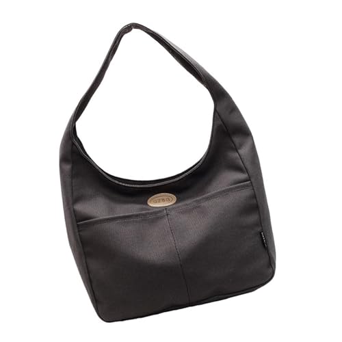 TEMOOUES Kreative Nylon-Umhängetasche mit großem Fassungsvermögen, Unterarmtaschen, geräumige lässige Handtasche für Reisen, Einkaufen und Arbeit, Nylontasche, Farbe: Schwarztee, One Size TEMOOUES Kreative Nylon-Umhängetasche mit großem Fassungsvermögen, Unterarmtaschen, geräumige lässige Handtasche für Reisen, Einkaufen und Arbeit, Nylontasche, Farbe: Schwarztee, One Size von TEMOOUES