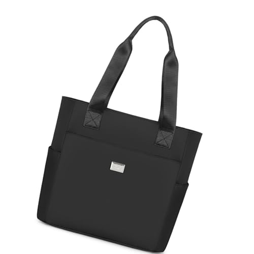 TEMOOUES Leichte Oxford-Umhängetasche, wasserabweisend, mehrere Fächer, ergonomisches Design für Reisen und den täglichen Gebrauch, Unterarm-Umhängetasche, Schwarz , One Size von TEMOOUES