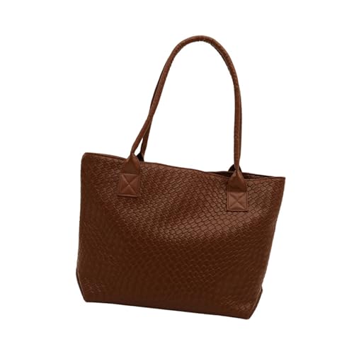 TEMOOUES Mode Handtasche PU Leder Damen Umhängetasche mit ergonomischen Designs Große Unterarmtaschen Geeignet für den täglichen Gebrauch Mode Strandtasche, coffee, One Size von TEMOOUES