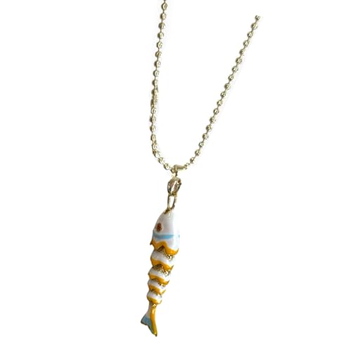 TEMOOUES Modische Halskette mit Fisch-Anhänger, Kupfer-Anhänger, Schlüsselbeinkette, stilvolle Halskette, Schmuck, genießen Sie Komfort, täglichen Gebrauch, benutzerfreundlicher Kupferanhänger von TEMOOUES