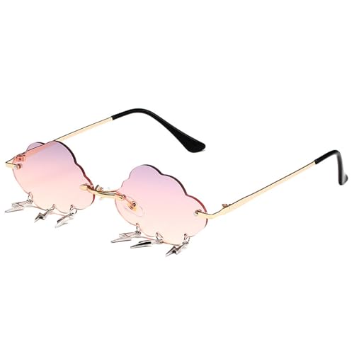 TEMOOUES Punk-Wolken und Quasten, Sonnenbrillen-Trendsetter für Urlaubskleid, rahmenloser Rahmen, Felsschattierungen, rahmenloser Rahmen, Goldener Rahmen, violetter Pi TEMOOUES Punk-Wolken und Quasten, Sonnenbrillen-Trendsetter für Urlaubskleid, rahmenloser Rahmen, Felsschattierungen, rahmenloser Rahmen, Goldener Rahmen, violetter Pi von TEMOOUES
