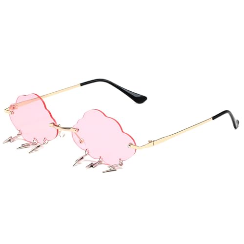TEMOOUES Punk-Wolken und Quasten, Sonnenbrillen-Trendsetter für Urlaubskleid, rahmenloser Rahmen, Felsschattierungen, rahmenloser Rahmen, Goldener Rahmen Powder Sl TEMOOUES Punk-Wolken und Quasten, Sonnenbrillen-Trendsetter für Urlaubskleid, rahmenloser Rahmen, Felsschattierungen, rahmenloser Rahmen, Goldener Rahmen Powder Sl von TEMOOUES