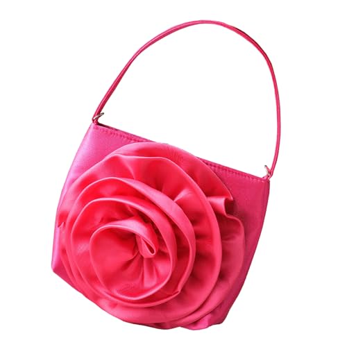 TEMOOUES Retro-Handtasche mit Blumenmuster, Schultertasche, mit Kette, für Braut und Brautjungfern bei Hochzeiten oder Abschlussbällen, B, One Size von TEMOOUES
