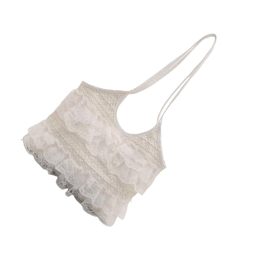 TEMOOUES Stilvolle Spitzen-Umhängetasche, großes Fassungsvermögen, atmungsaktives Design, Handtasche, Damen, Unterarm-Geldbörse, für verschiedene Anlässe, atmungsaktive Netz-Schultertasche von TEMOOUES