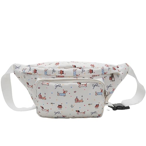 TEMOOUES Umhängetasche mit großem Fassungsvermögen, japanisches Cartoon-Dackel-Motiv, lässige Outdoor-Gürteltasche für Damen und Jugendliche, W TEMOOUES Umhängetasche mit großem Fassungsvermögen, japanisches Cartoon-Dackel-Motiv, lässige Outdoor-Gürteltasche für Damen und Jugendliche, W von TEMOOUES