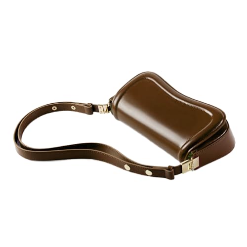 Trendige PU-Leder-Handtasche mit verstellbarem Riemen, Schultertasche zur Verschönerung Ihrer Outfits für Arbeitstermine und Einkäufe, stilvolle Arbeitstasche, coffee, One Size von TEMOOUES