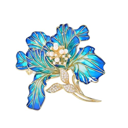 Vintage-inspirierte Rosen-Brosche mit Strasssteinen und Perlen für Hochzeit oder Abend, elegante Pfingstrosen-Brosche, Einheitsgröße, Wie beschrieben von TEMOOUES