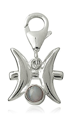 Chili Creative® Charm Sternzeichen Anhänger Fische 18 mm, 925 Sterling Silber Mit Achat Edelstein Für Armband Kette von TEMPELWELT