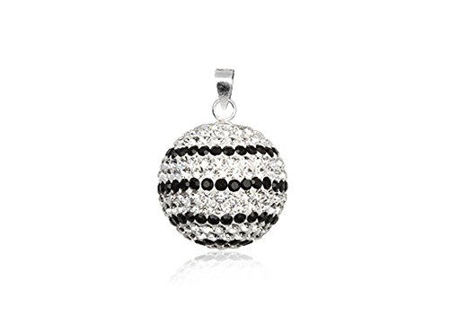 TEMPELWELT Schmuck Anhänger Elfenklangkugel Kugelanhänger 21 mm, 925 Sterling Silber Strass Schwarz Weiß, Klangkugel Glitzerkugel TEMPELWELT Schmuck Anhänger Elfenklangkugel Kugelanhänger 21 mm, 925 Sterling Silber Strass Schwarz Weiß, Klangkugel Glitzerkugel von TEMPELWELT
