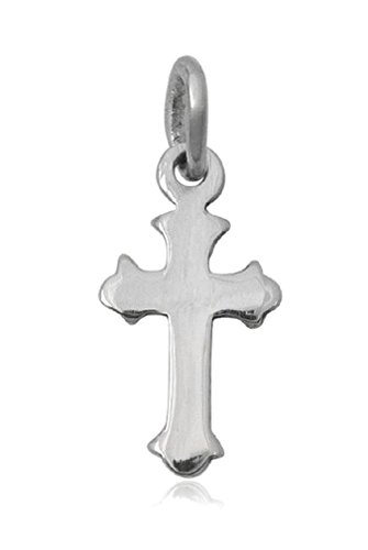 Schmuck Anhänger Kreuz mit Zacken 15 mm, 925 Sterling Silber, Gothic Mittelalter Kreuzanhänger schlicht Damen Herren von TEMPELWELT