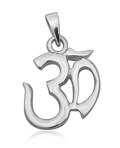 Schmuck Anhänger Om Zeichen Symbol 16 x 21 mm, 925 Sterling Silber, Schutz Amulett Sanskrit Damen Herren Omzeichen von TEMPELWELT