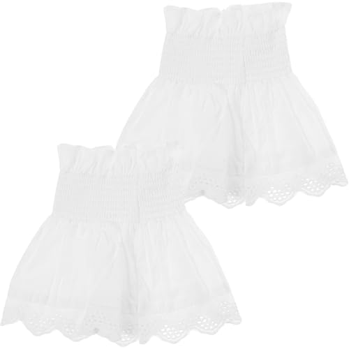 TEMPNAP 1 Fake-ärmel Aus Spitze Lolita-ärmel Pelziges Stirnband Plüschstirnband Stirnbänder Haarnadel-stirnband Tanzfahnenbänder Kragenärmel Hochzeitsärmel Kinderband Baumwolle Weiß von TEMPNAP