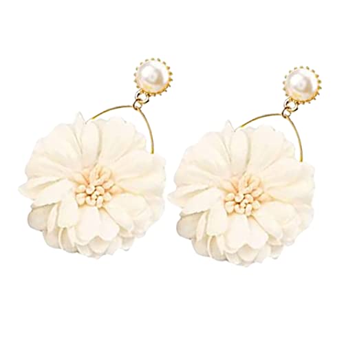 TEMPNAP 1 Paar Blumenperlen Ohrringe für Damen Ohrhänger mit Einzigartigem Design Stoff und Eleganter Schmuck für als Statement TEMPNAP 1 Paar Blumenperlen Ohrringe für Damen Ohrhänger mit Einzigartigem Design Stoff und Eleganter Schmuck für als Statement von TEMPNAP