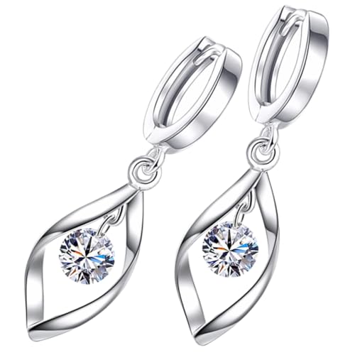 TEMPNAP Silberne Damen Creolen Ohrringe Strass Minimalistische Ohrschmuck Für Teenager Mädchen Hochzeit Verabredung Geburtstag von TEMPNAP
