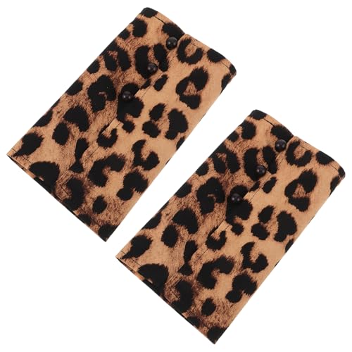 TEMPNAP 1 Paar Gefälschte Ärmeldekoration Miniatur Flechte Spitzenkleidung Kleiderbügel Menschen Kameraklasse Klebriger Spiegel Knauf Für Ärmel Kleidung Figuren Polyester Leopard von TEMPNAP