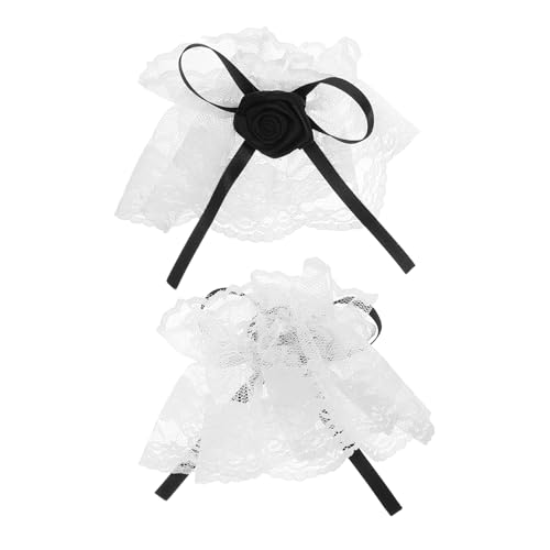 TEMPNAP 1paar Kurze -handgelenk-manschetten Für Frauen Weiches Material Mit Floralem Design Für Lolita-mode Themenpartys Und Täglichen Gebrauch Und Leicht Zu Tragen von TEMPNAP