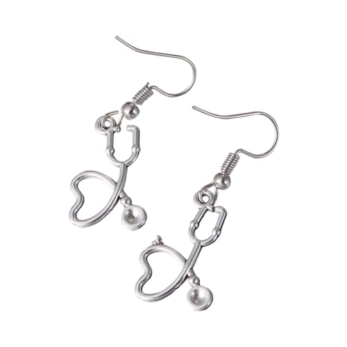 TEMPNAP 1 Paar Stethoskope Ohrringe für Damen Silber Ohrringe mit Einzigartigem Design für Hochzeiten Partys und Alltag Robustes und Langlebiges Material TEMPNAP 1 Paar Stethoskope Ohrringe für Damen Silber Ohrringe mit Einzigartigem Design für Hochzeiten Partys und Alltag Robustes und Langlebiges Material von TEMPNAP