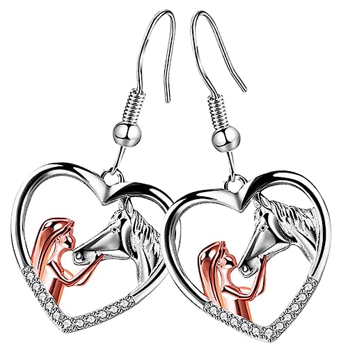 TEMPNAP Pferd Ohrringe Für Mädchen Metall Tropfen Ohrhänger Kreative Ohrschmuck Damen Mädchen Vintage Hingucker Schmuck Ohrringe von TEMPNAP