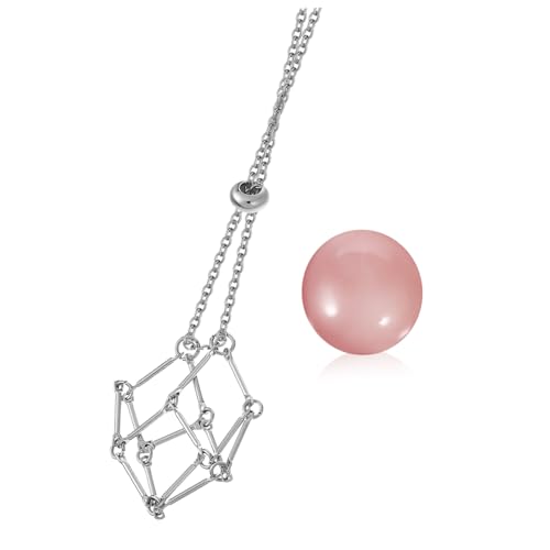 TEMPNAP 1 Satz Edelstein Halter Halskette mit Netzdesign Verstellbarer Crystal Pouch für Natürliche Steine Eleganter Schmuck für Frauen Roségold oder Silber von TEMPNAP
