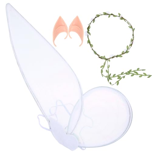 TEMPNAP 1 Satz Schmetterlingsflügeln und Elfenohren für Mädchen Blumenkranz Cosplay Zubehör für Feen und Prinzessinnenkostüme für Partys und Festlichkeiten TEMPNAP 1 Satz Schmetterlingsflügeln und Elfenohren für Mädchen Blumenkranz Cosplay Zubehör für Feen und Prinzessinnenkostüme für Partys und Festlichkeiten von TEMPNAP