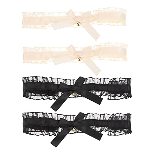 TEMPNAP Falbala Spitzen Choker Für Mit Schleife 4 Stück in Beige Und Kawaii Schmuck Für Kostüme Und Partys von TEMPNAP