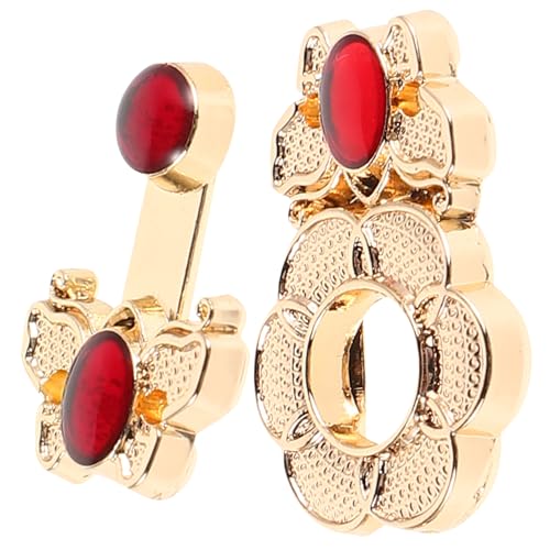 TEMPNAP 10 Stück Metall Knopfverschlüsse für Cheongsam mit Edelstein Einlage Vintage Hanfu Froschknöpfe für Hochzeitsfeiern und Abendkleider Traditionelle Kleidung Zubehör von TEMPNAP