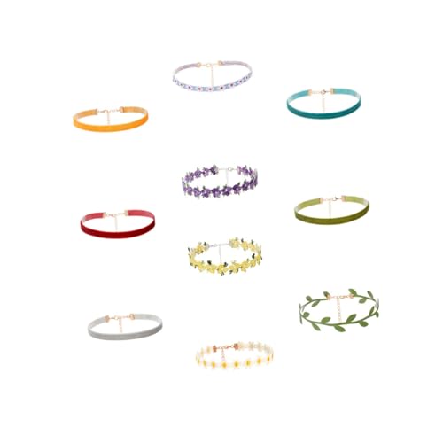 TEMPNAP 10stücke Blumen Halskette Schmuck Frauen Blumenchoker Floriale Halsketten Choker Halskette Frauen Blumenschmuck von TEMPNAP