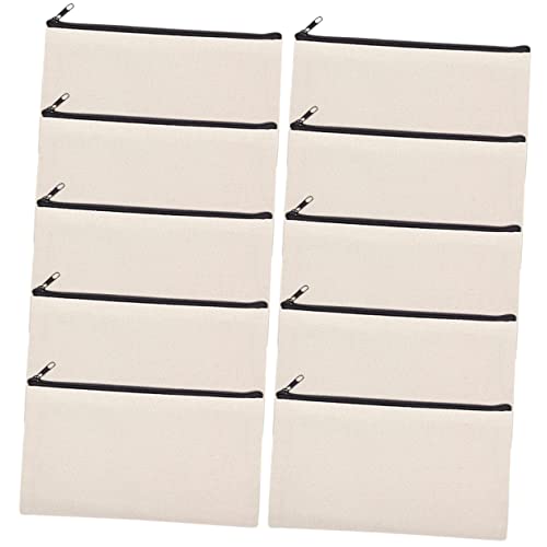 TEMPNAP 10stücke DIY Sublimation Kosmetiktaschen Aus Canvas Leere Reißverschluss Federmäppchen Für Kreative Gestaltung Für Reisen Und Persönliche Nutzung von TEMPNAP